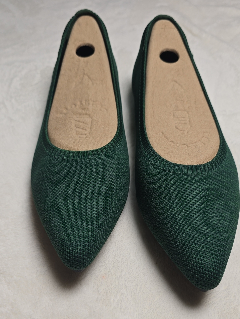 Vivaia Ariat  Knit Pointed Toe Ballet Flats in Forest Green Size  9 Nwb